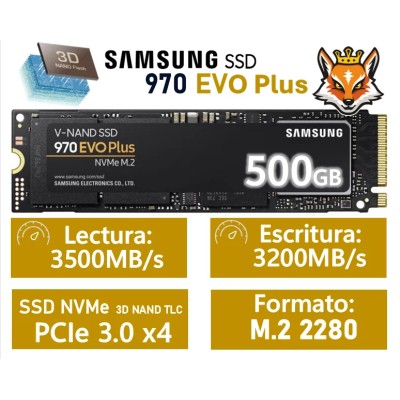 Samsung 970 EVO Plus 500GB SSD PCIe 3.0 NVMe a 3500MB/s