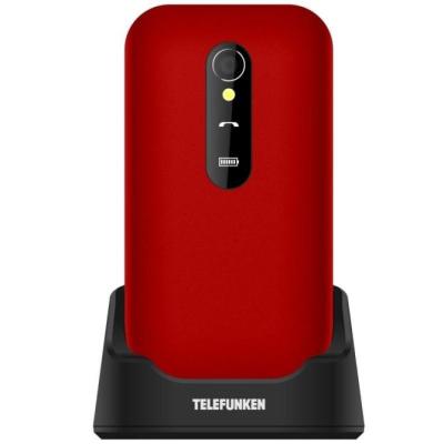 Teléfono Móvil Telefunken S450 para Personas Mayores/ Rojo