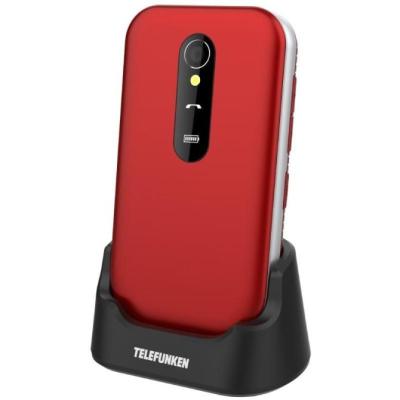 Teléfono Móvil Telefunken S450 para Personas Mayores/ Rojo