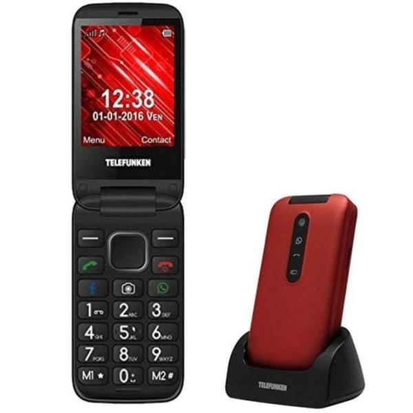 Teléfono Móvil Telefunken TM 360 Cosi para Personas Mayores/ Rojo