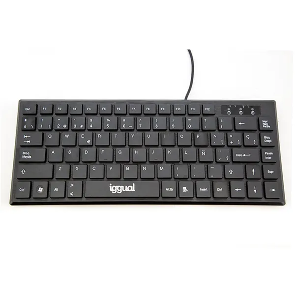 Iggual TKL Slim TKL-USB Teclado Mini compacto Slim Ultra-silencioso USB, Negro