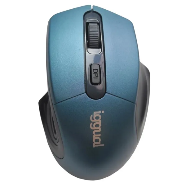 Iggual Ratón inalámbrico Ergonómico 1600 DPI, 4 botones, azul