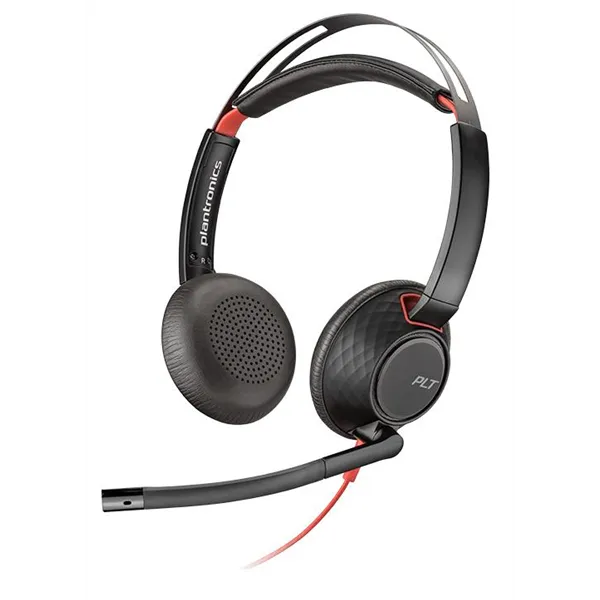 Auriculares Plantronics Blackwire C5220/ con Micrófono/ Jack 3.5/ USB/ Negros