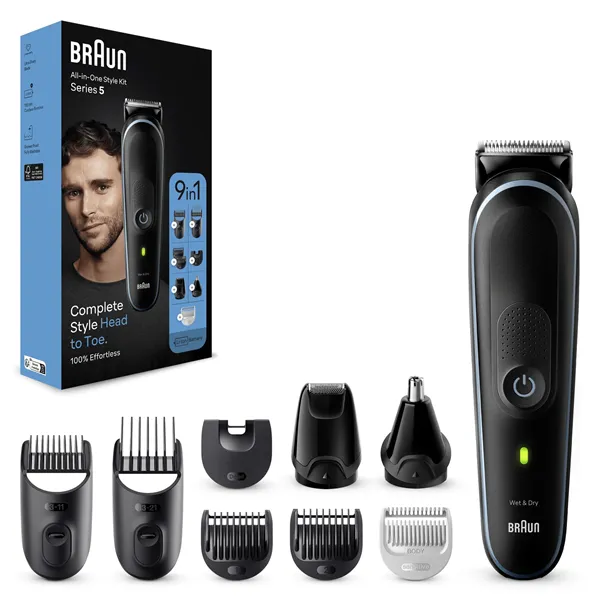 Recortadora 9 en 1 Braun Series 5 MGK 5411/ con Batería/ 7 Accesorios