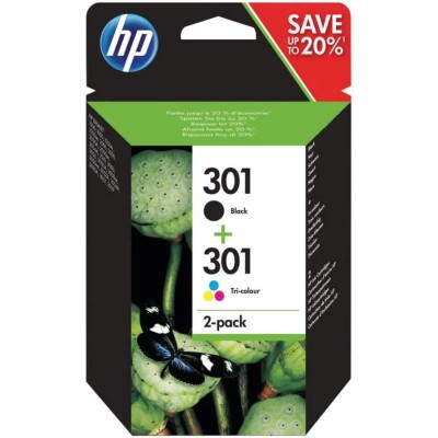 HP 301 Multipack Ahorro Negro y Tricolor N9J72AE - Cartuchos de