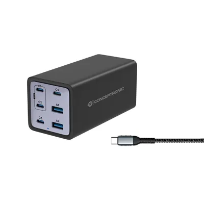 Cargador Conceptronic 200w. Usb-cx4 Usb-ax4 Quickcharge 3.0 Pd