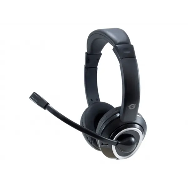 Headset Conceptronic Polona Conexion Jack 3.5mm Microfono Flexible Control De Volumen Incluye Adapta