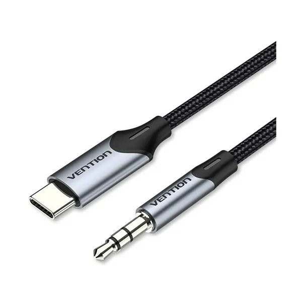 Cable Conversor Audio Vention BGKHF/ USB Tipo-C Macho - Jack 3.5 Macho/ 1m/ Gris