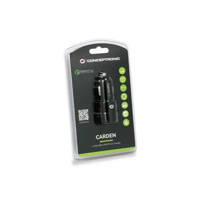 Cargador De Coche Conceptronic Carden02b Usb-c + Usb A 5v/2.4a