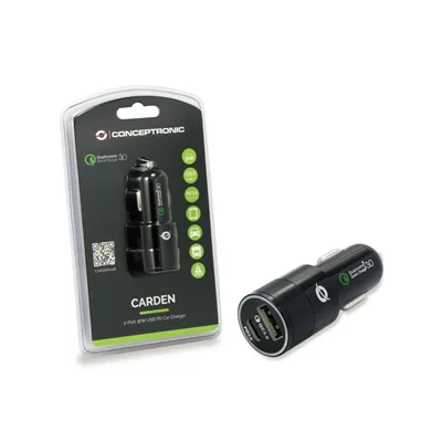 Cargador De Coche Conceptronic Carden02b Usb-c + Usb A 5v/2.4a