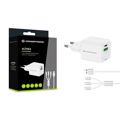 Cargador De Pared Conceptronic Usb-c X1 Usb-ax1 Quickcharge 3.0