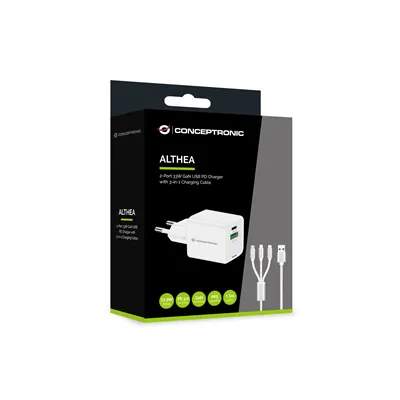 Cargador De Pared Conceptronic Usb-c X1 Usb-ax1 Quickcharge 3.0