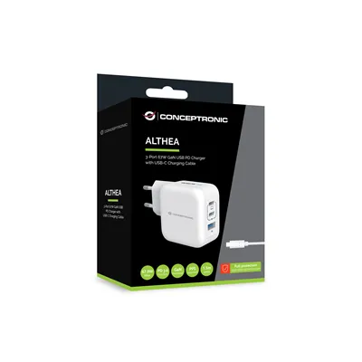 Cargador De Pared Conceptronic Usb-c X2 Usb-ax1 Quickcharge 3.0