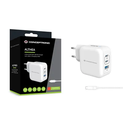 Cargador De Pared Conceptronic Usb-c X2 Usb-ax1 Quickcharge 3.0