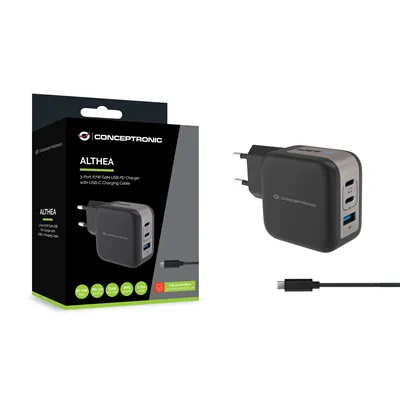 Cargador De Pared Conceptronic Usb-c X2 Usb-ax1 Quickcharge 3.0