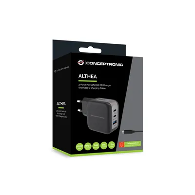 Cargador De Pared Conceptronic Usb-c X2 Usb-ax1 Quickcharge 3.0