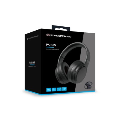 Headset Bluetooth Conceptronic Parris03b Carga Usb-c Bateria