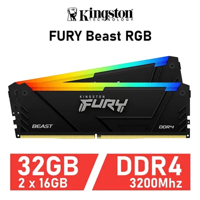 Kingston FURY Beast RGB KIT 32GB DDR4 3200MHz CL16 (2x16GB)