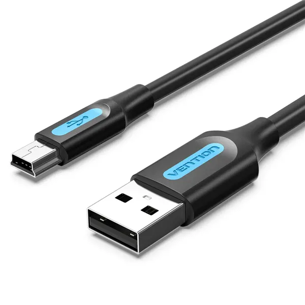 Cable USB 2.0 Vention COMBD/ USB Macho - MiniUSB Macho/ Hasta 10W/ 480Mbps/ 50cm/ Negro