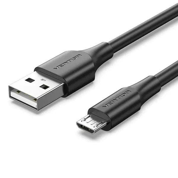 Cable USB 2.0 Vention CTIBH/ USB Macho - MicroUSB Macho/ Hasta 60W/ 480Mbps/ 2m/ Negro