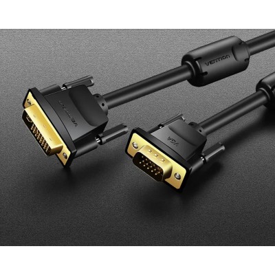 Cable Conversor Vention EACBF/ DVI Macho - VGA Macho/ 1m/ Negro