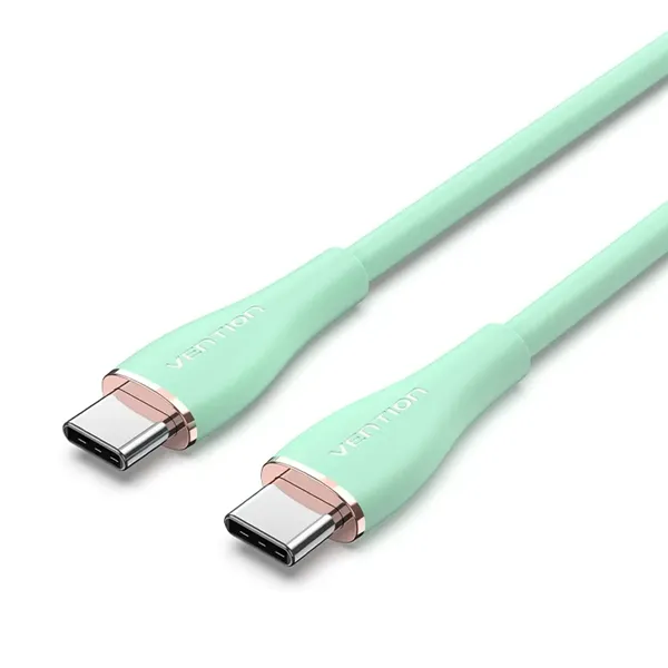 Cable USB 2.0 Tipo-C Vention TAWGH/ USB Tipo-C Macho - USB Tipo-C Macho/ Hasta 100W/ 480Mbps/ 2m/ Verde