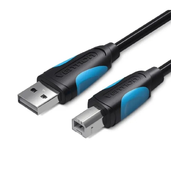 Cable USB 2.0 Impresora Vention VAS-A16-B150/ USB Tipo-B Macho - USB Macho/ 480Mbps/ 1.5m/ Negro