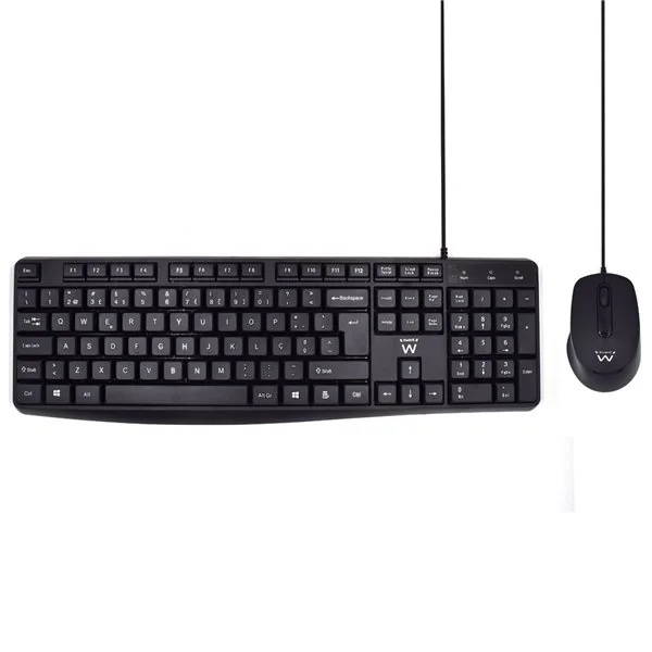 Ewent EW3007 teclado Ratón incluido Oficina USB QWERTY Portugués Negro