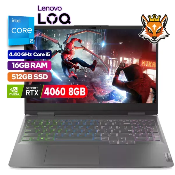 Lenovo LOQ 15IRH8 - Intel Core i5-12450H 16GB 512GB SSD RTX 4060 8GB 15.6" FreeDOS