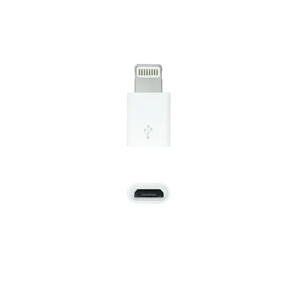 Adaptador Micro USB 2.0 Lightning Nanocable 10.10.4100/ Micro USB Hembra - Lightning Macho/ Blanco