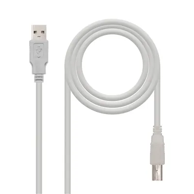 Cable USB 2.0 Impresora Nanocable 10.01.0102/ USB Tipo-B Macho