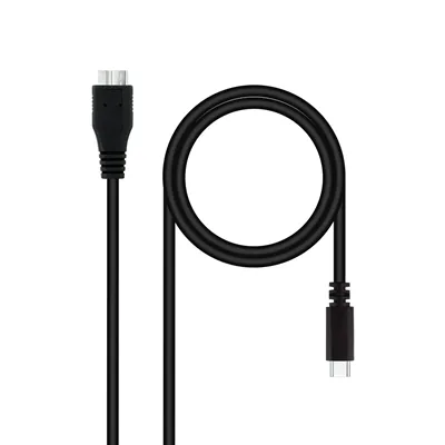 Cable USB 3.0 Tipo-C Nanocable 10.01.1201-BK/ USB Tipo-C Macho