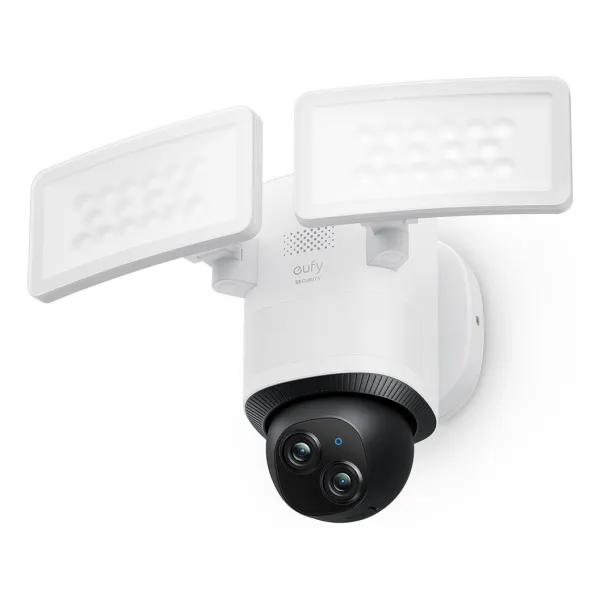 Eufy Security Floodlight Camera E340 con cable, giro de 360° e inclinación, grabación ininterrumpida, Wi-Fi de doble banda, 2000