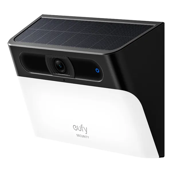 Eufy Cámara solar con luz de pared Security S120, cámara solar inalámbrica exterior, cámara 2K, energía inagotable, luz activada