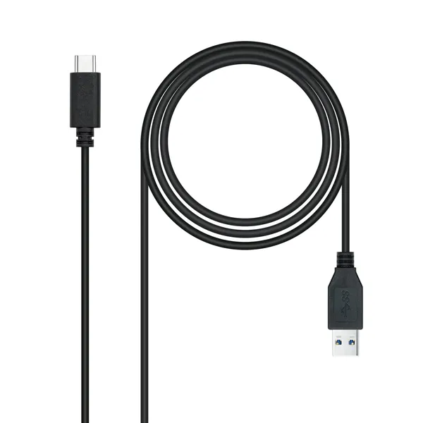 Cable USB 3.1 Tipo-C Nanocable 10.01.4000/ USB Tipo-C Macho - USB Macho/ 50cm/ Negro