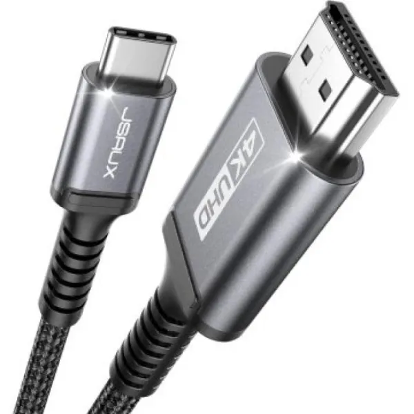 Cable Usb-c A Hdmi 4k 1m Trenzado Jsaux Compatible Con Thunderbolt 3