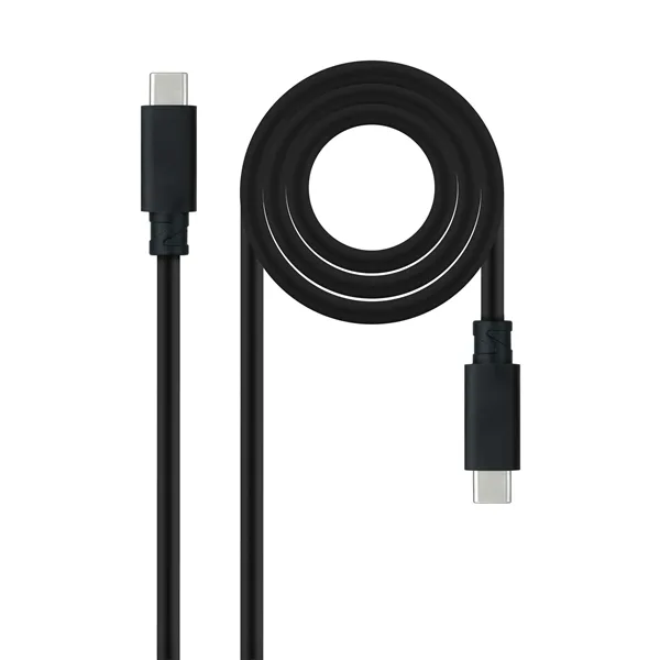 Cable USB 3.1 Tipo-C Nanocable 10.01.4100/ USB Tipo-C Macho - USB Tipo-C Macho/ 50cm/ Negro