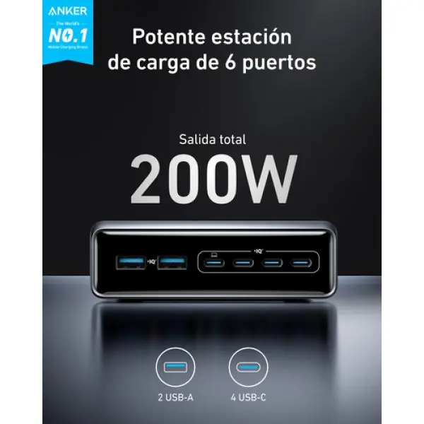 Anker A2683341 cargador de dispositivo móvil Universal Negro Carga rápida Interior