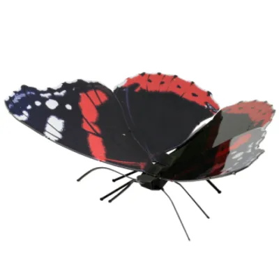 Maqueta 3d Metal Fascinations Red Admiral Montaje Sin Pegamento