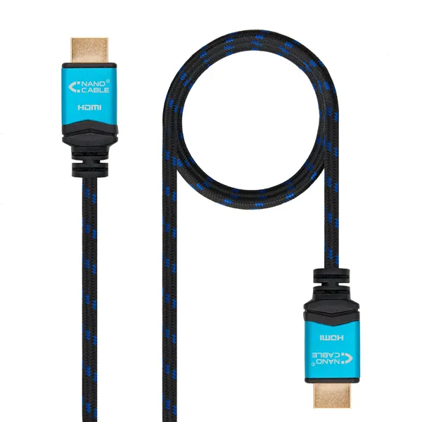 Cable HDMI 2.0 4K Nanocable 10.15.3701/ HDMI Macho - HDMI Macho/ 1m/ Negro/ Azul