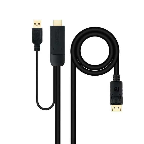 Cable Conversor Nanocable 10.15.4352/ HDMI Macho - DisplayPort Macho/ 1.8m/ Negro