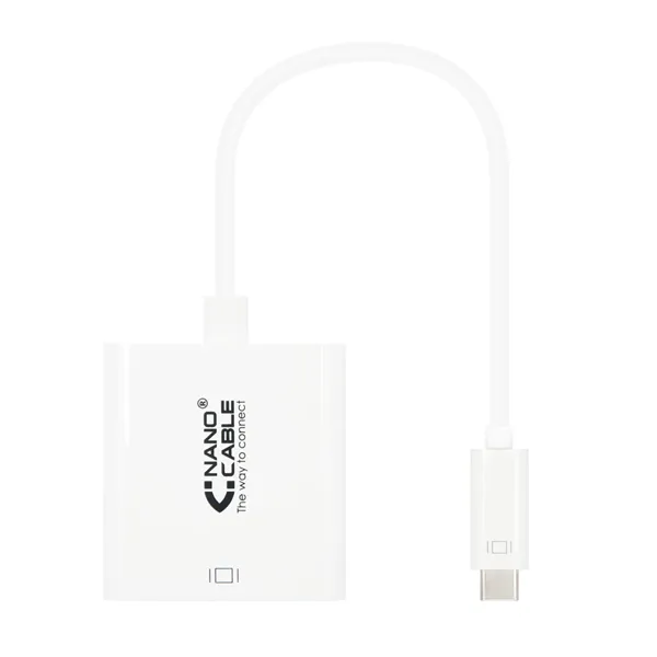 Conversor Nanocable 10.16.4103/ USB Tipo-C Macho - DVI-D (24+1) Hembra/ 15cm/ Blanco