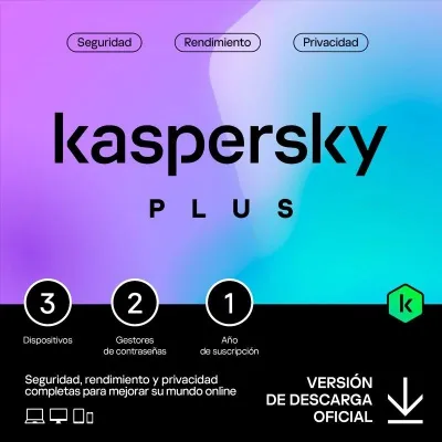 Kaspersky Plus 3 Dispositivos Licencia 1 año ESP