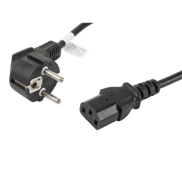 Lanberg Cable de Extensión CEE 7/7 a IEC 320 C13 Macho/Hembra 1.8m VDE Negro