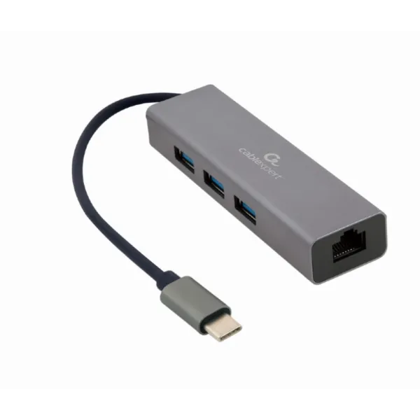 Gembird A-CMU3-LAN-01 base para portátil y replicador de puertos USB 3.2 Gen 1 (3.1 Gen 1) Type-C Gris