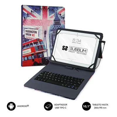 Funda con Teclado Subblim Keytab Pro USB England para Tablets