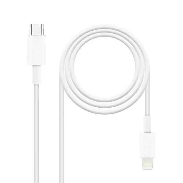 Cable USB 2.0 Tipo-C Lightning Nanocable 10.10.0600/ USB Tipo-C Macho - Lightning Macho/ 50cm/ Blanco