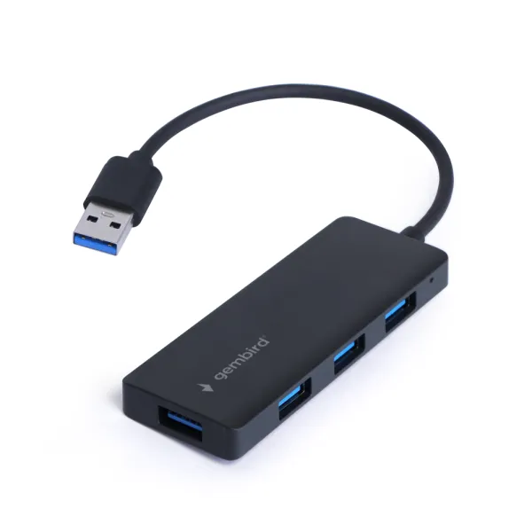 Gembird UHB-U3P4-03 base para portátil y replicador de puertos Alámbrico USB 3.2 Gen 1 (3.1 Gen 1) Type-A Negro