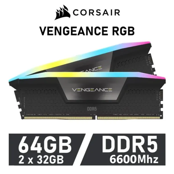 Ddr5 64 Gb(2X32Kit) 6600 Vengeance Rgb Black Corsair