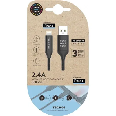 Cable USB 2.0 Tech One Tech TEC2002/ USB Macho - Lightning